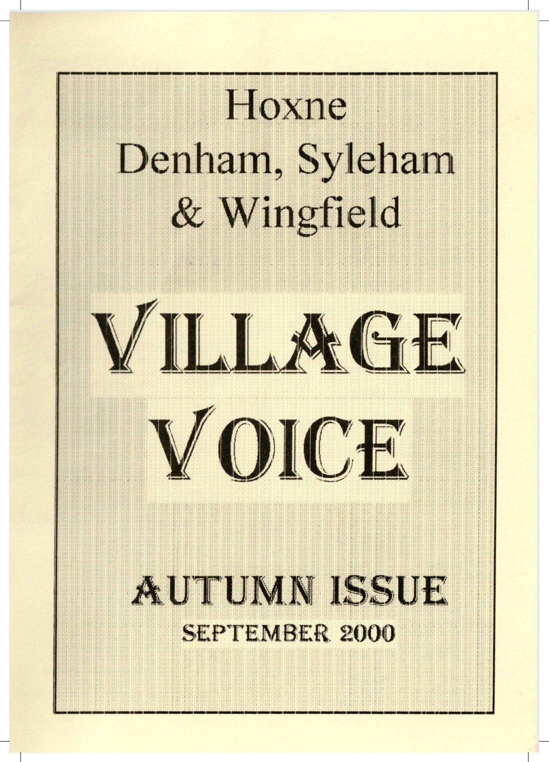 Cover for Village Voice – Sep 2000