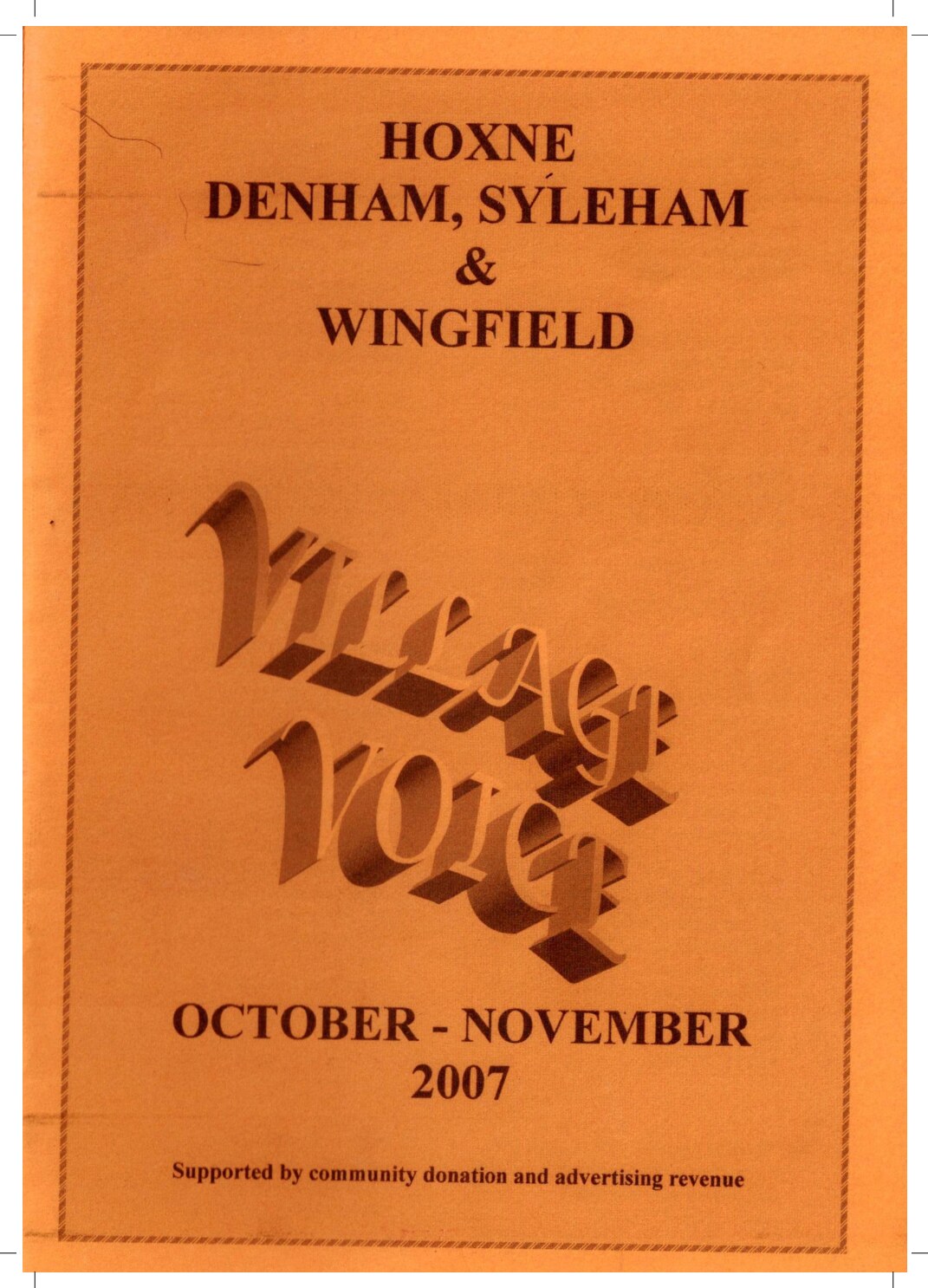 Cover for Village Voice – Oct–Nov 2007