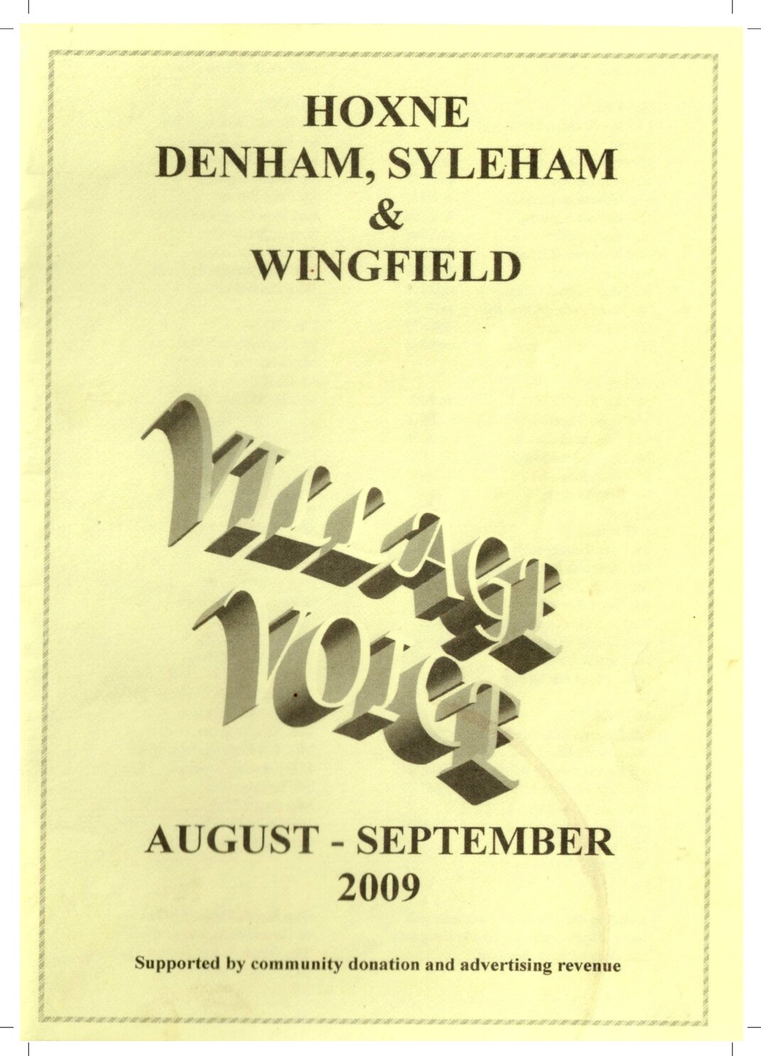 Cover for Village Voice – Aug–Sep 2009