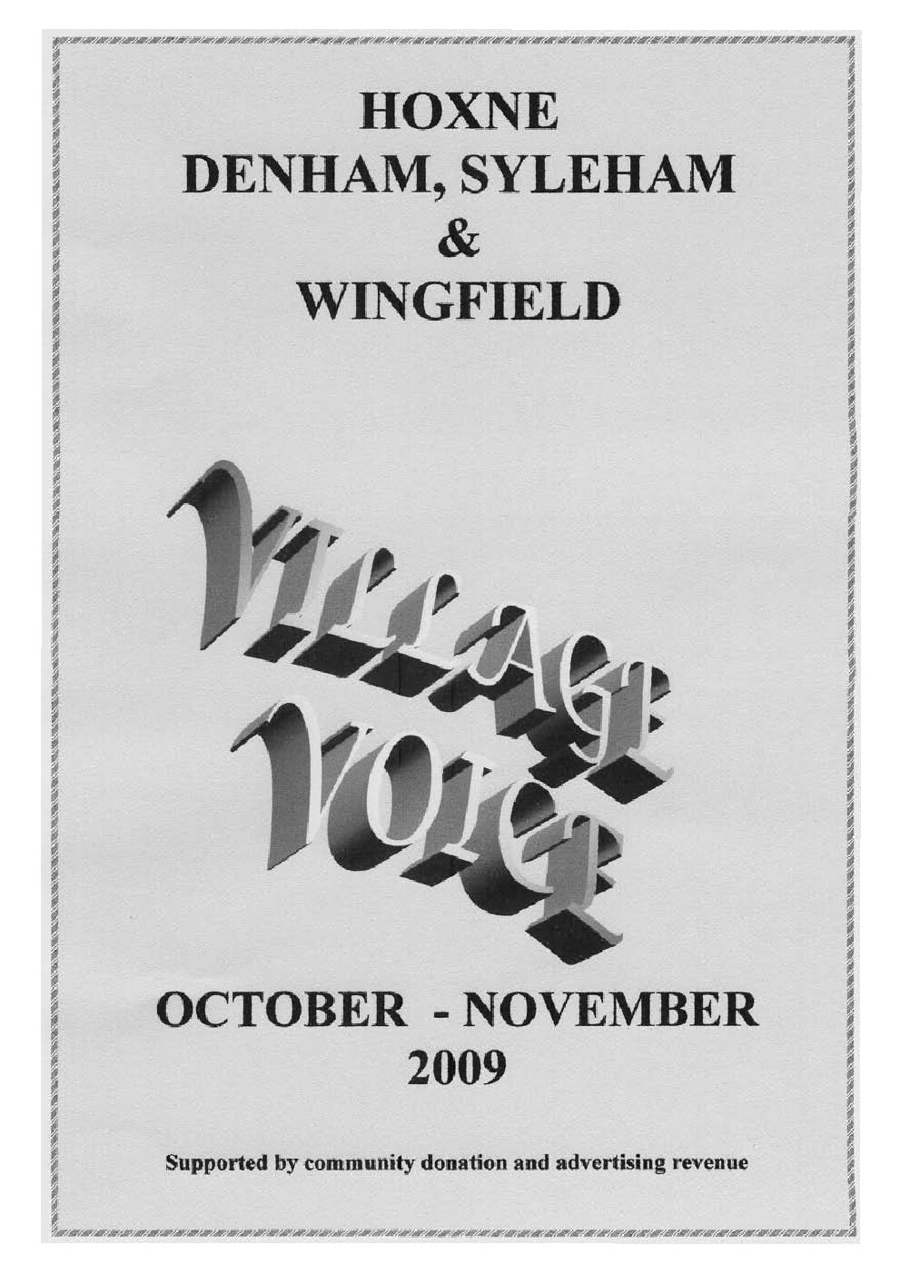 Cover for Village Voice – Oct–Nov 2009