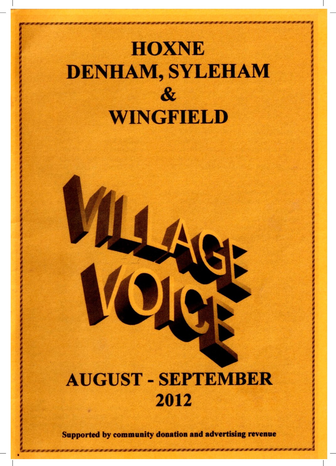Cover for Village Voice – Aug–Sep 2012