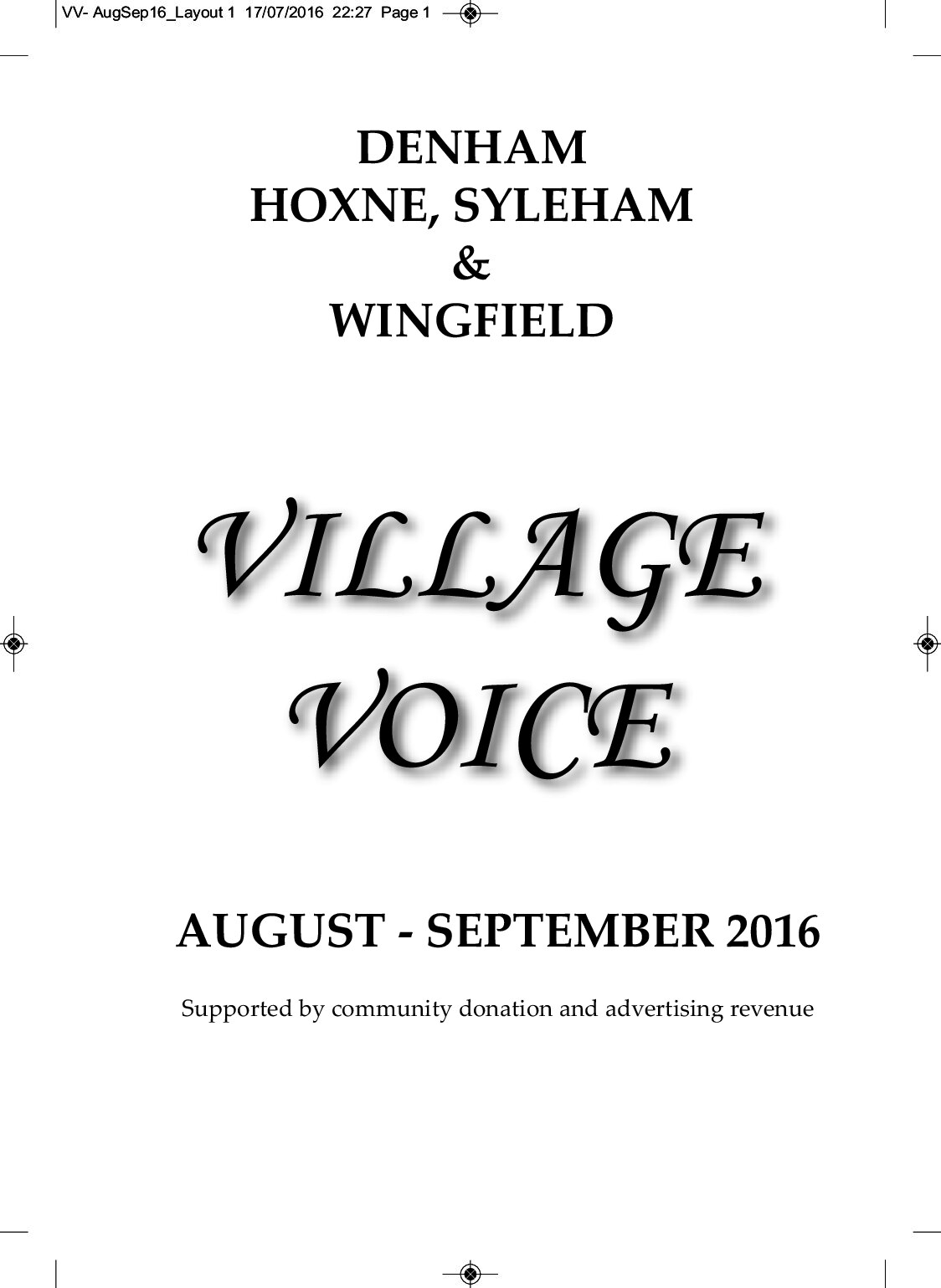 Cover for Village Voice – Aug–Sep 2016